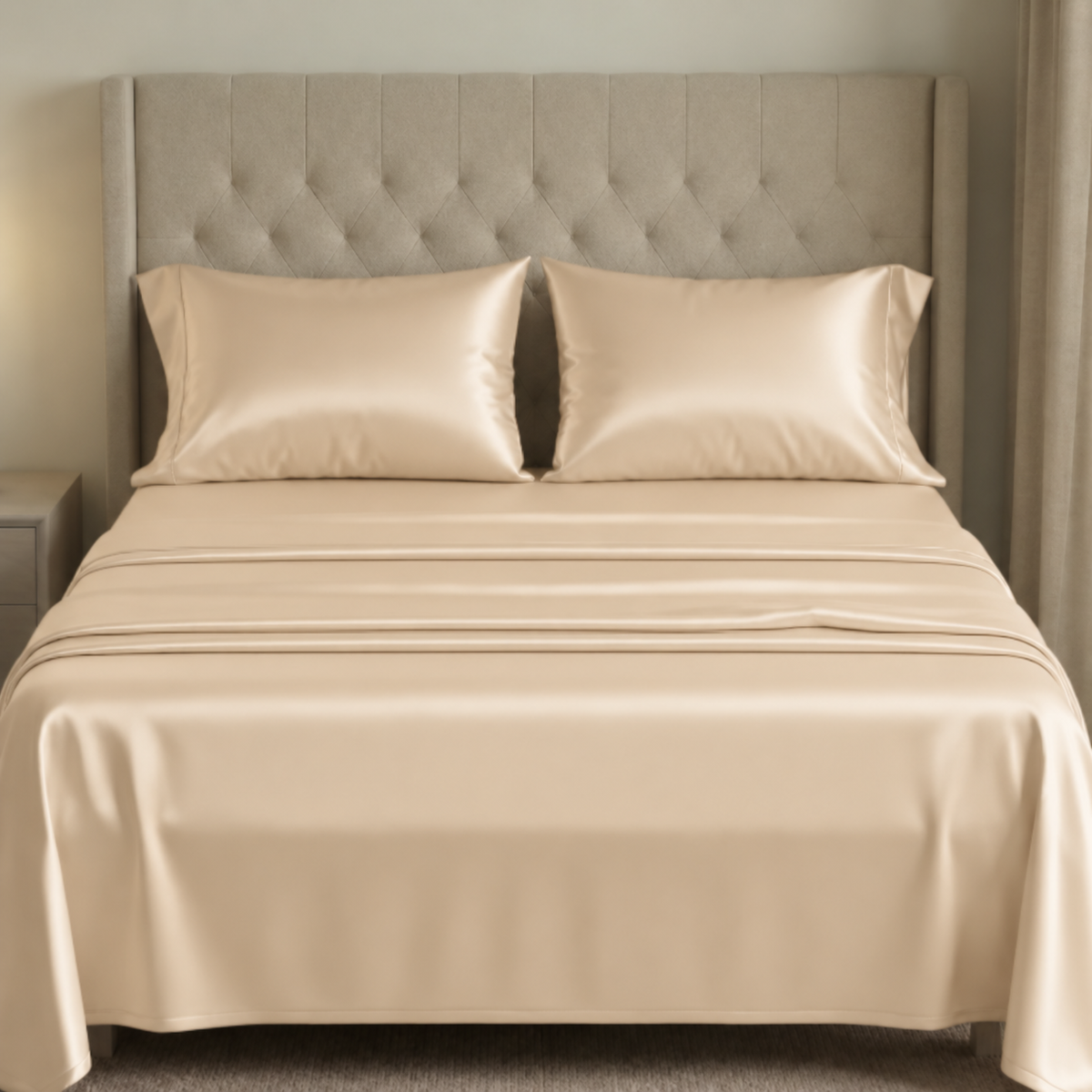 Parure de Lit en Satin du Coton
