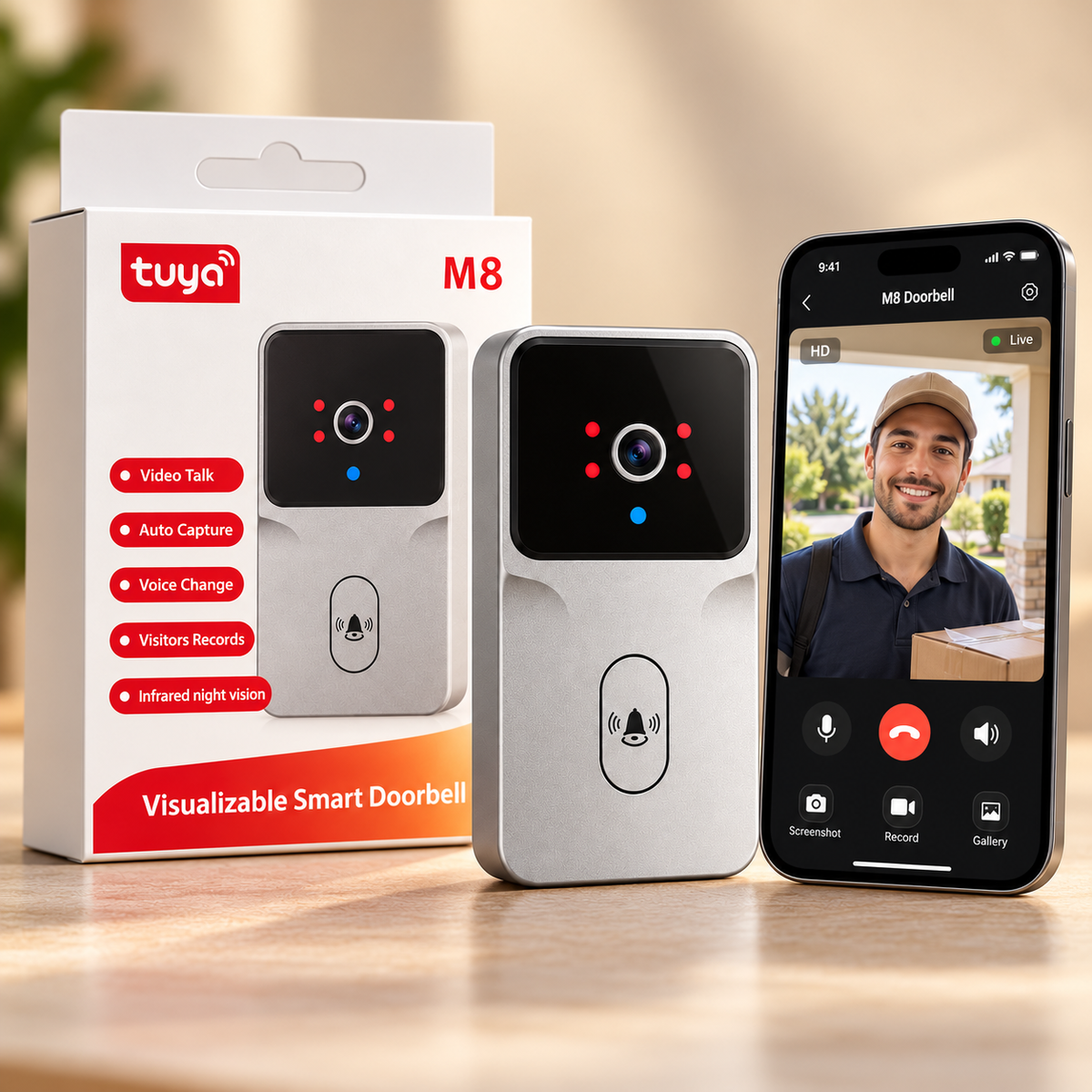 Sonnette Vidéo Intelligente Wi-Fi