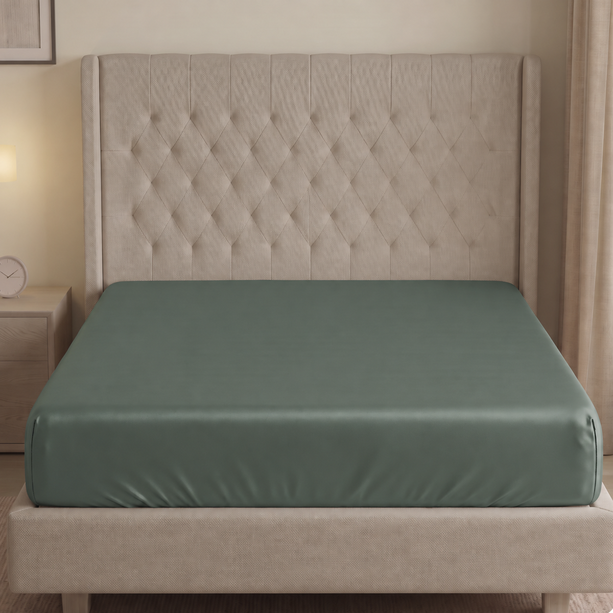 Housse de Matelas en Satin du Coton