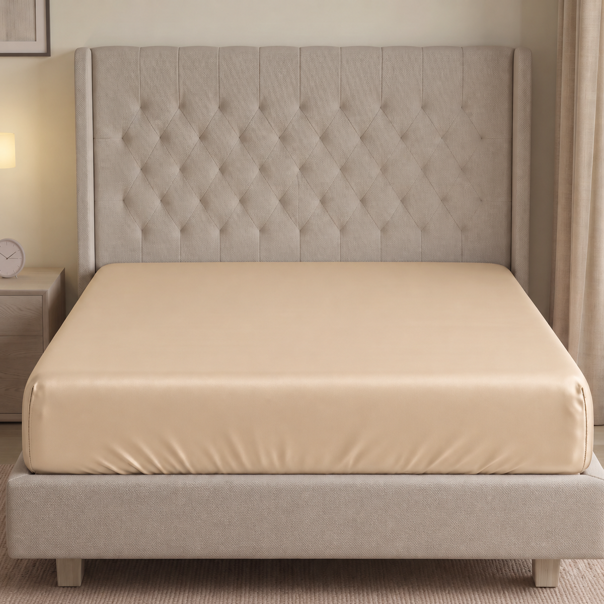 Housse de Matelas en Satin du Coton