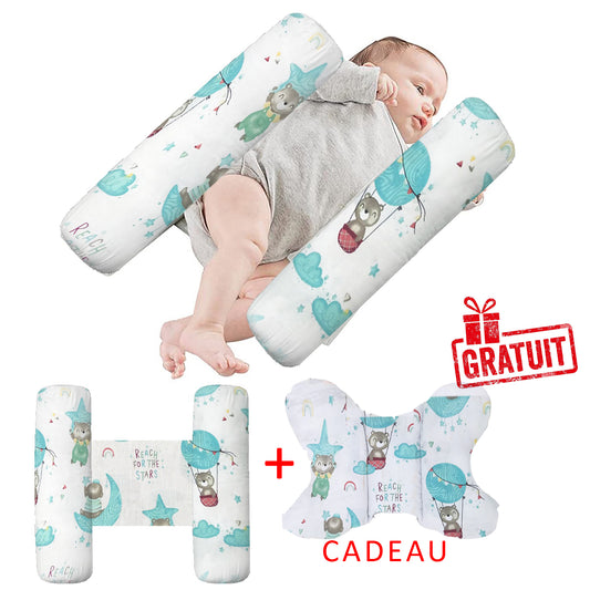 🛡️ Cale Bébé Ergonomique 100% Coton – Confort & Sécurité (Oreiller Papillon Cadeau) 🛡️