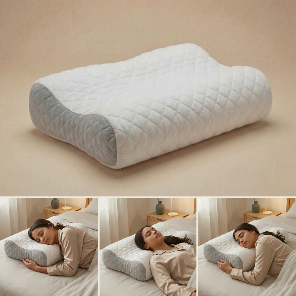 Oreiller Orthopédique Ergonomique Matelassé Multi-Positions
